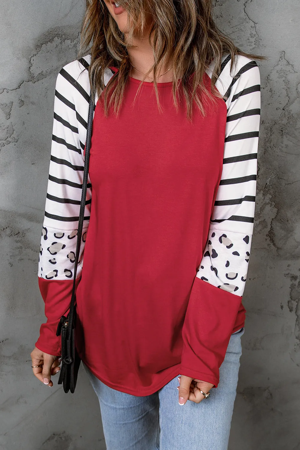 Red Striped Long Sleeve Top