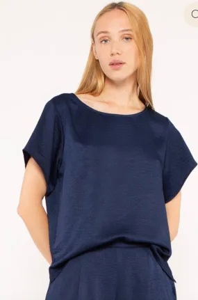 Ripley Rader Sstin Crepe Everyday T-Shirt Navy168