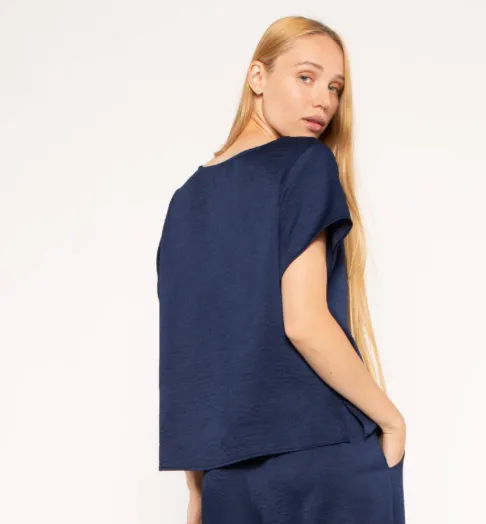 Ripley Rader Sstin Crepe Everyday T-Shirt Navy168