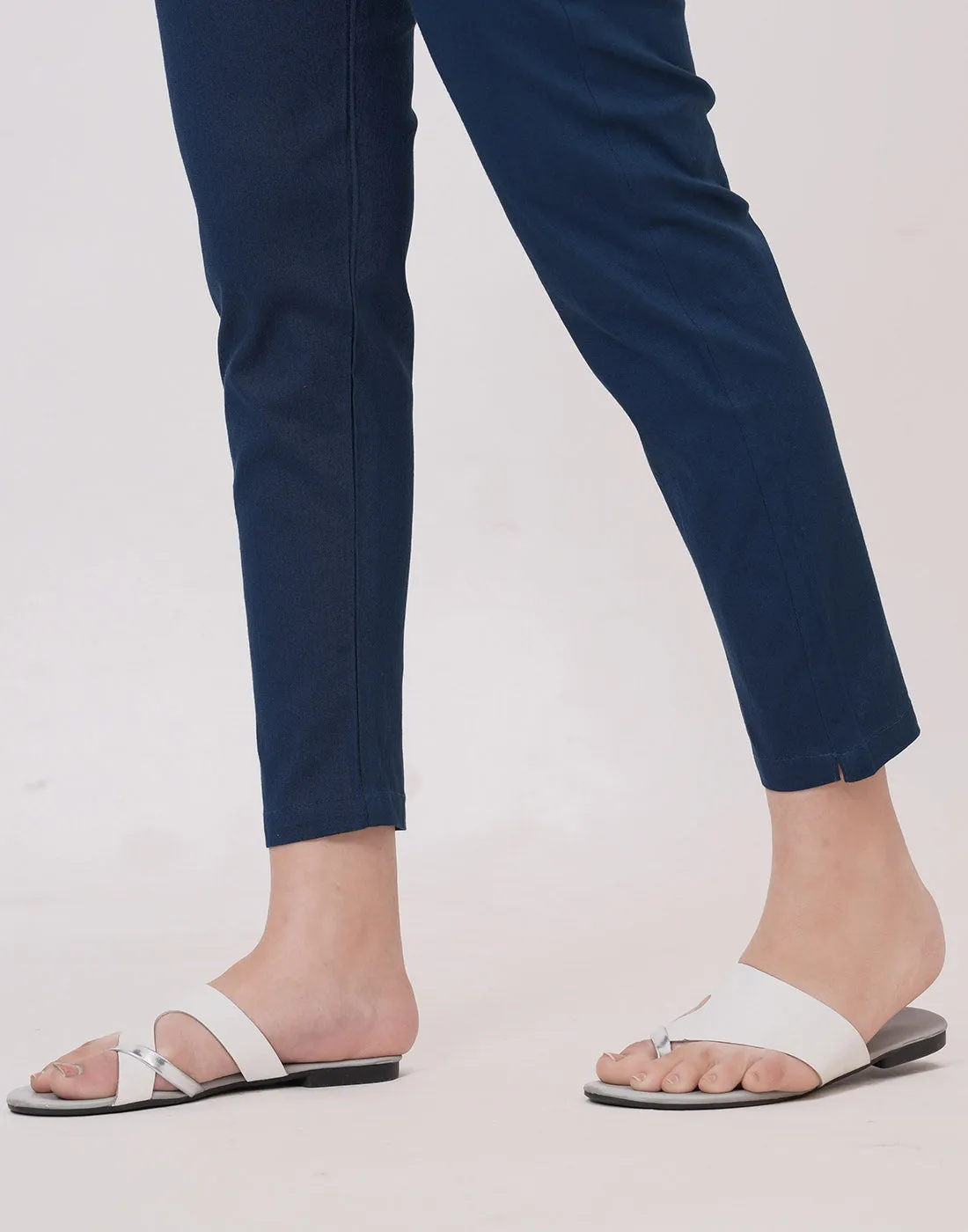 Satrangi Women's Blue Viscose Lycra Trouser