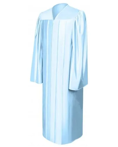 Shiny Light Blue Bachelors Graduation Gown - College & University