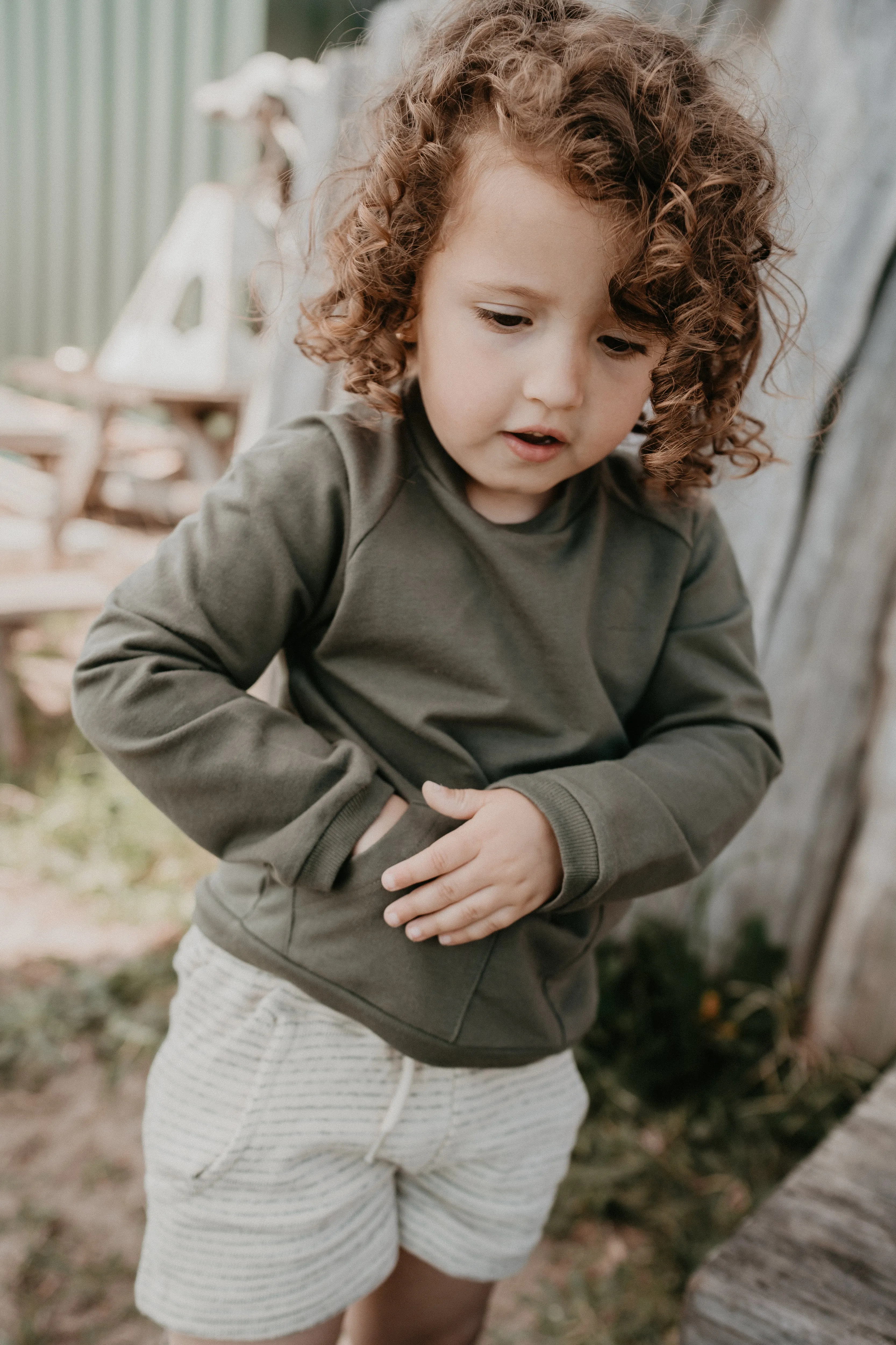 Short Zuri Ecru Stripe