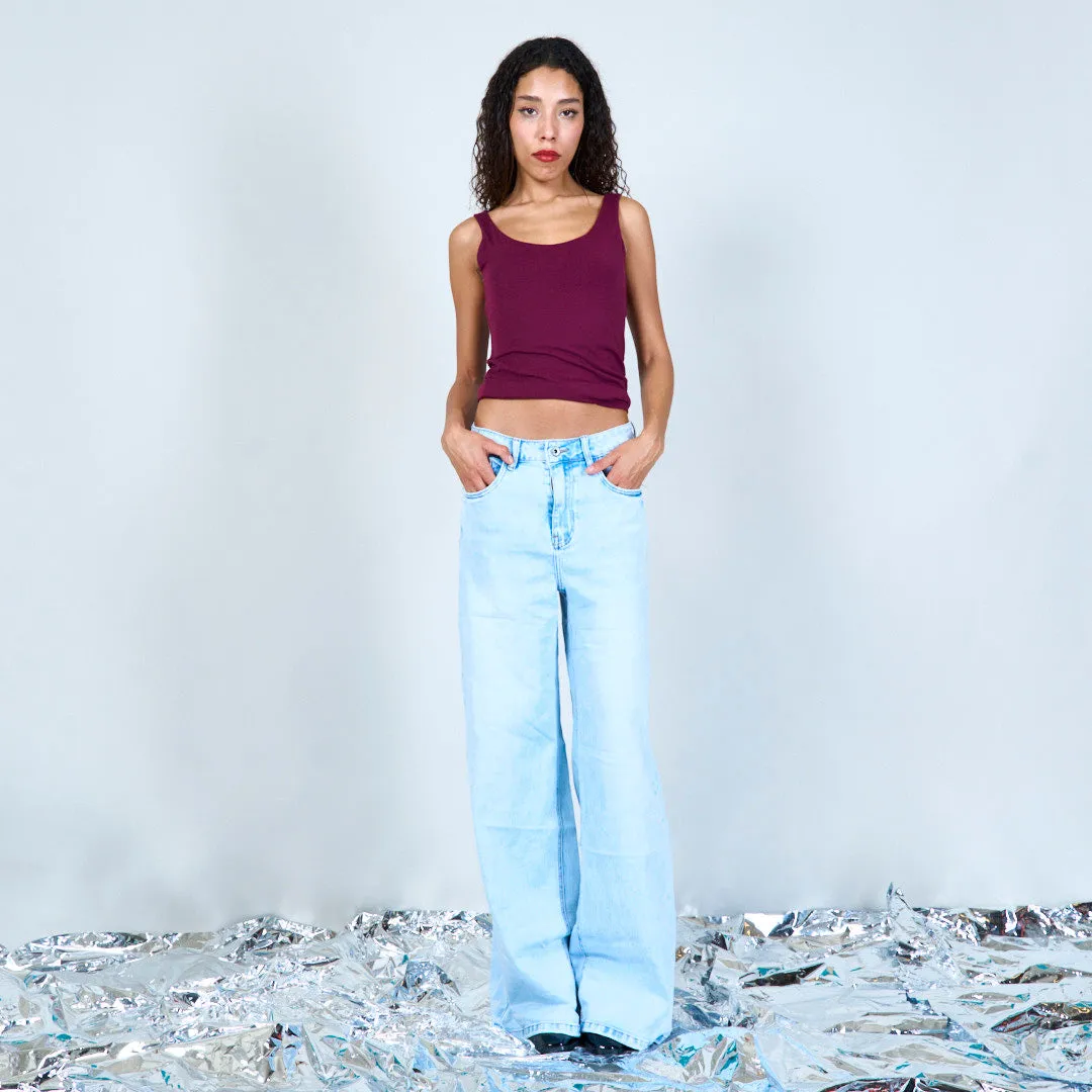 Simple denim trousers wholesale