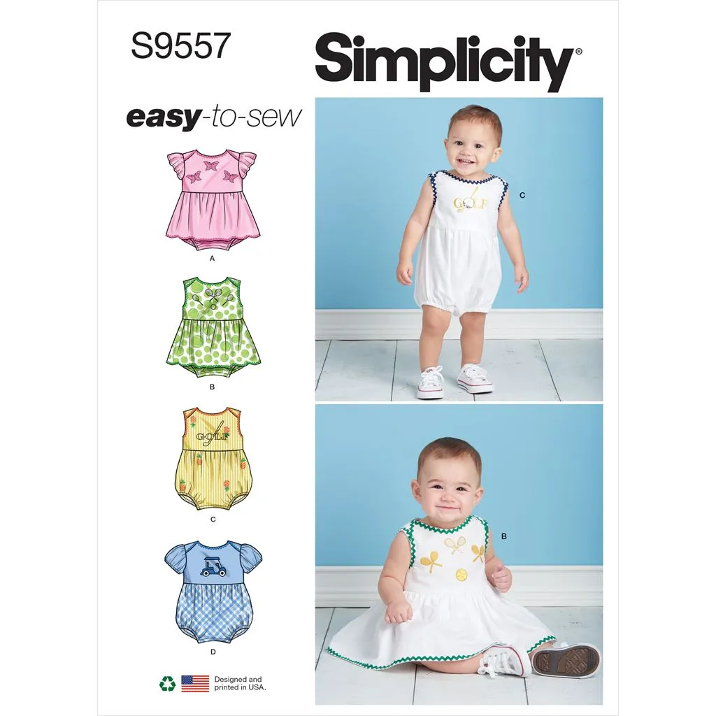 Simplicity Sewing Pattern S9557 Babies' Romper