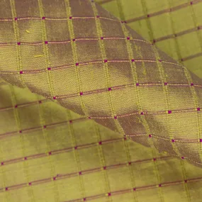 Siskin Green & Bright Pink Crossbar Corded Silk - $25.00 yd.