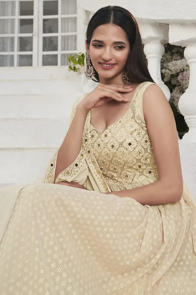 Sleeveless Gown With Dupatta For Girls