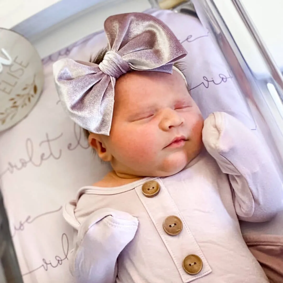 Solid Light Lavender Bamboo Knotted Gown & Hat*