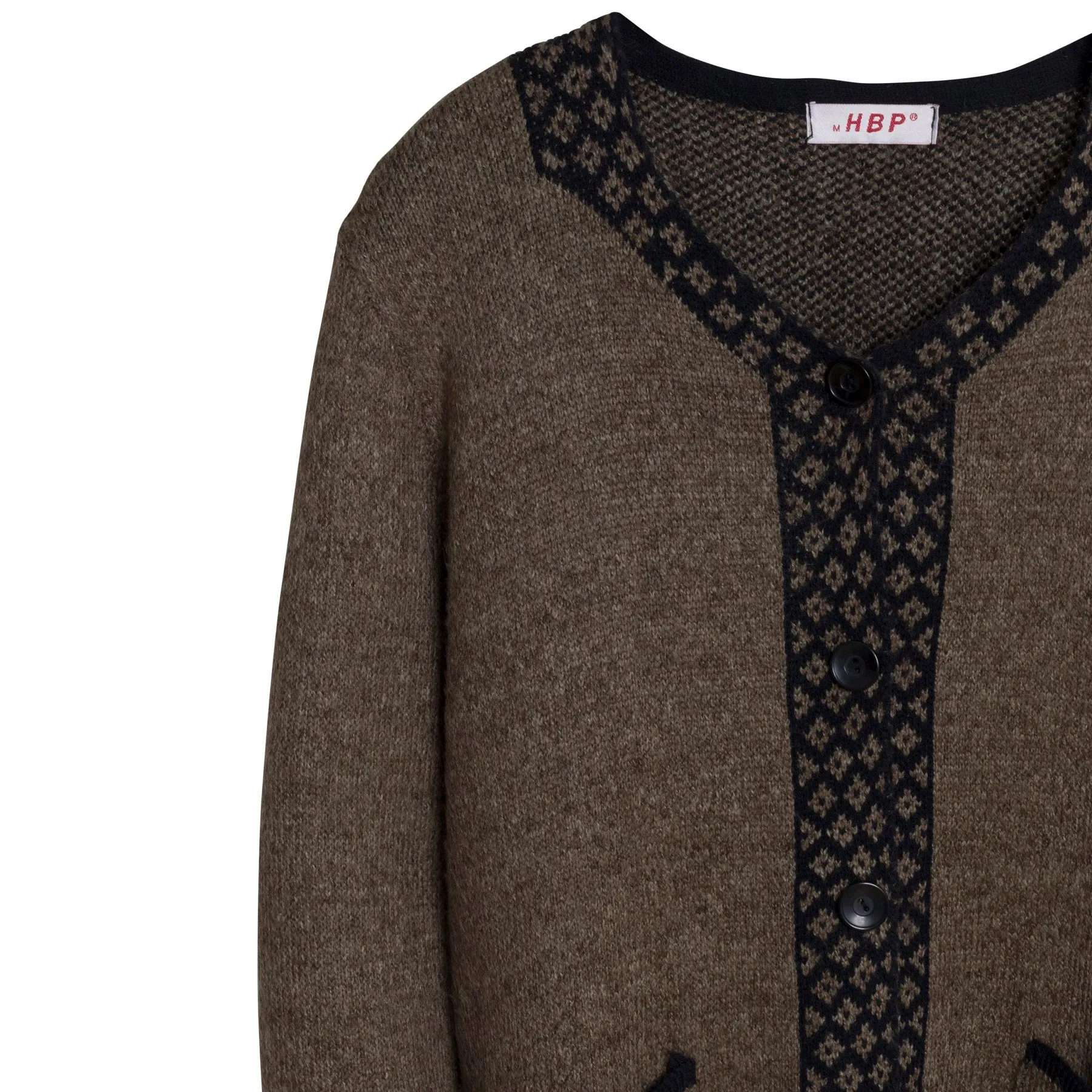 Stranded Moss Stitch Trachten Cardigan