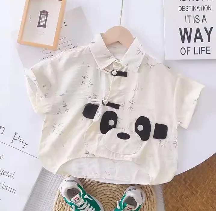 Summer Baby Boy Holiday Clothes Kids Boys Casual Cartoon Short Sleeve Shirts Tops and Shorts Two Piece Set    X5113879