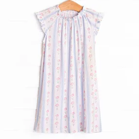 Sweet Pea Stripes Bamboo Night Gown, Blue