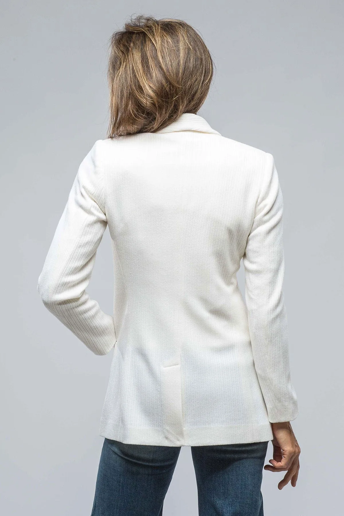 Tallia Pinstripe Rib Blazer In Milk White