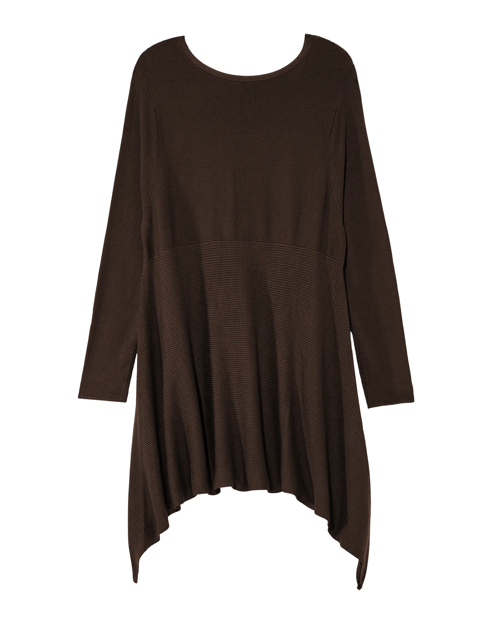 Trixie Ribbed High-Low Sweater | Brown