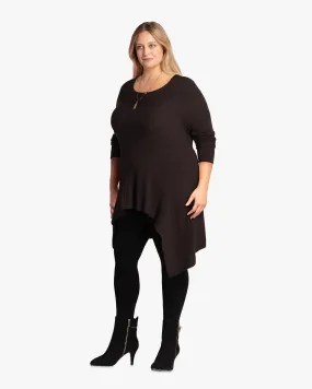 Trixie Ribbed High-Low Sweater | Brown