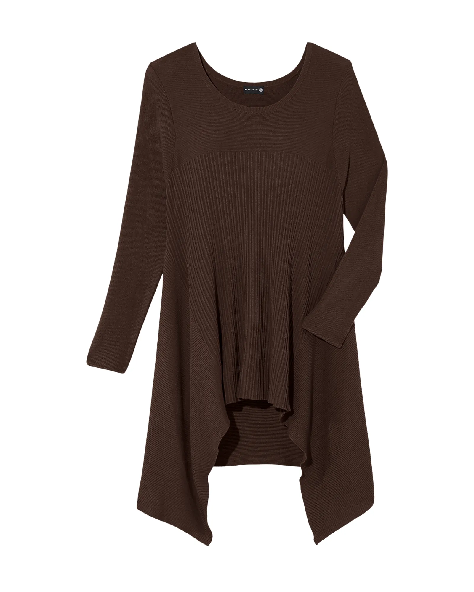 Trixie Ribbed High-Low Sweater | Brown