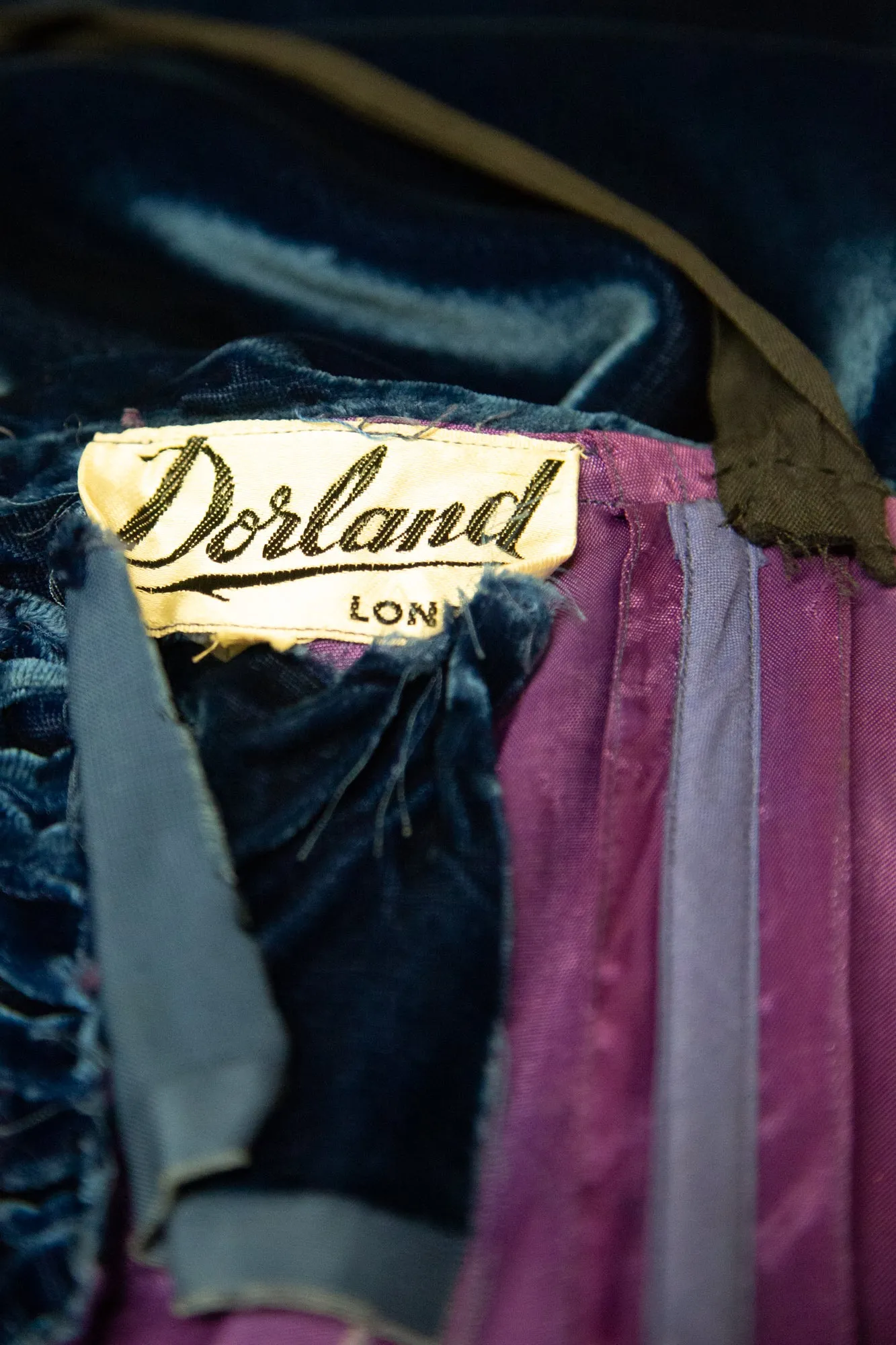 Vintage 1940s Blue Velvet Gown