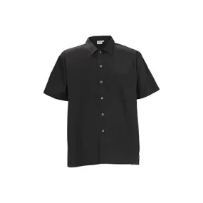 Winco UNF-1KL Black Poly-Cotton Blend Short Sleeved Chef Shirt – Large