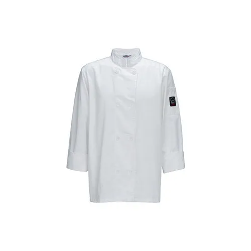 Winco UNF-6WXXL White Poly-Cotton Men’s Tapered Fit Chef Jacket – Double Extra Large