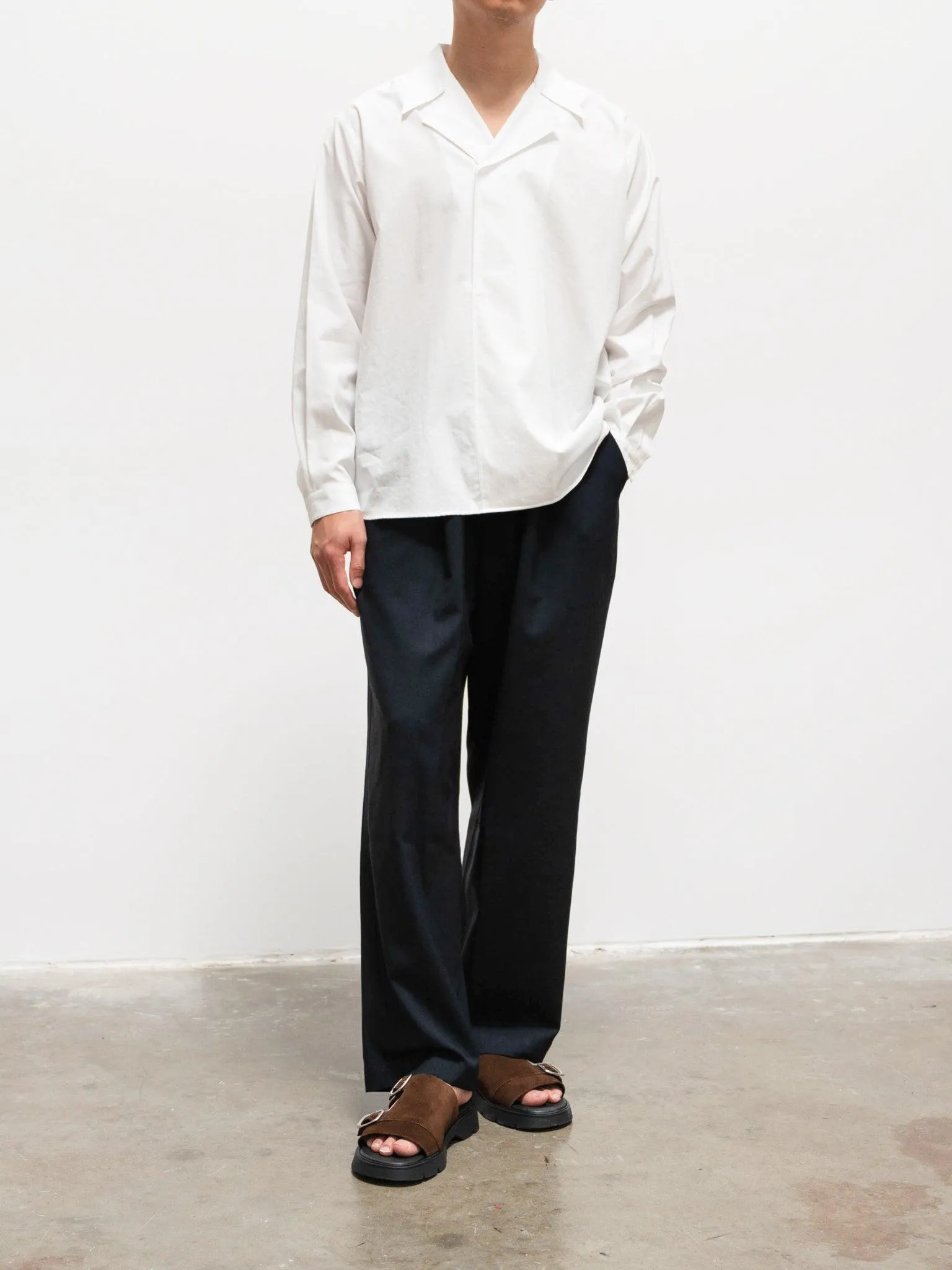 Wool Tropical Easy Trousers - Navy